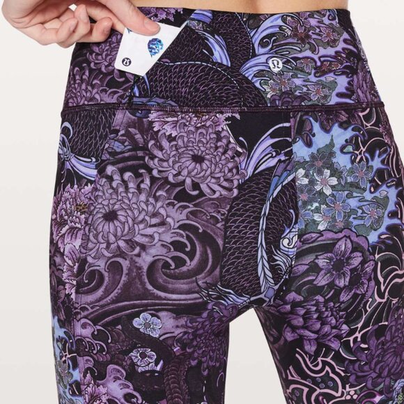 Lululemon Chasing Miles Tight 7/8 Memoir Multi Purple Nulux Running Reflective - Picture 3 of 14